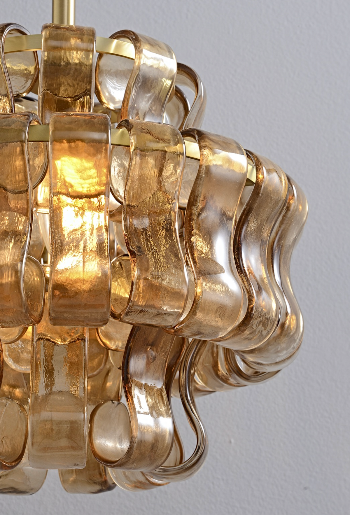Glass and crystal lighting styled in a living space