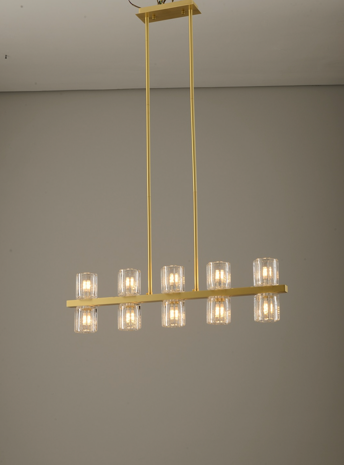 Zensori Aurelia Tiered Glass Block Linear Pendant