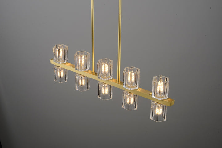 Zensori Aurelia Tiered Glass Block Linear Pendant