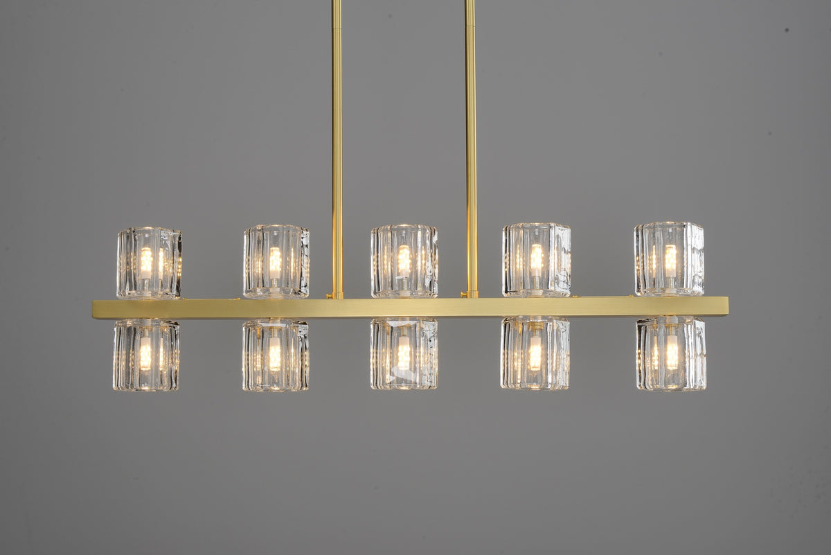 Zensori Aurelia Tiered Glass Block Linear Pendant