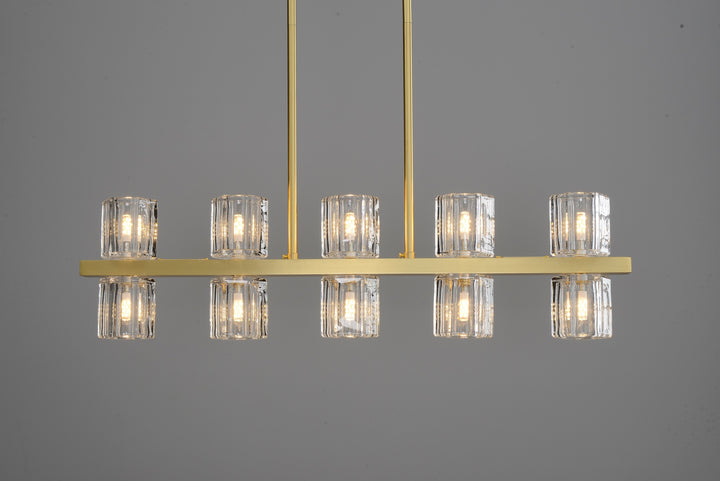 Zensori Aurelia Tiered Glass Block Linear Pendant