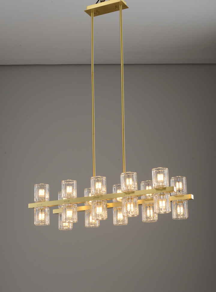 Zensori Aurelia Tiered Glass Block Linear Pendant