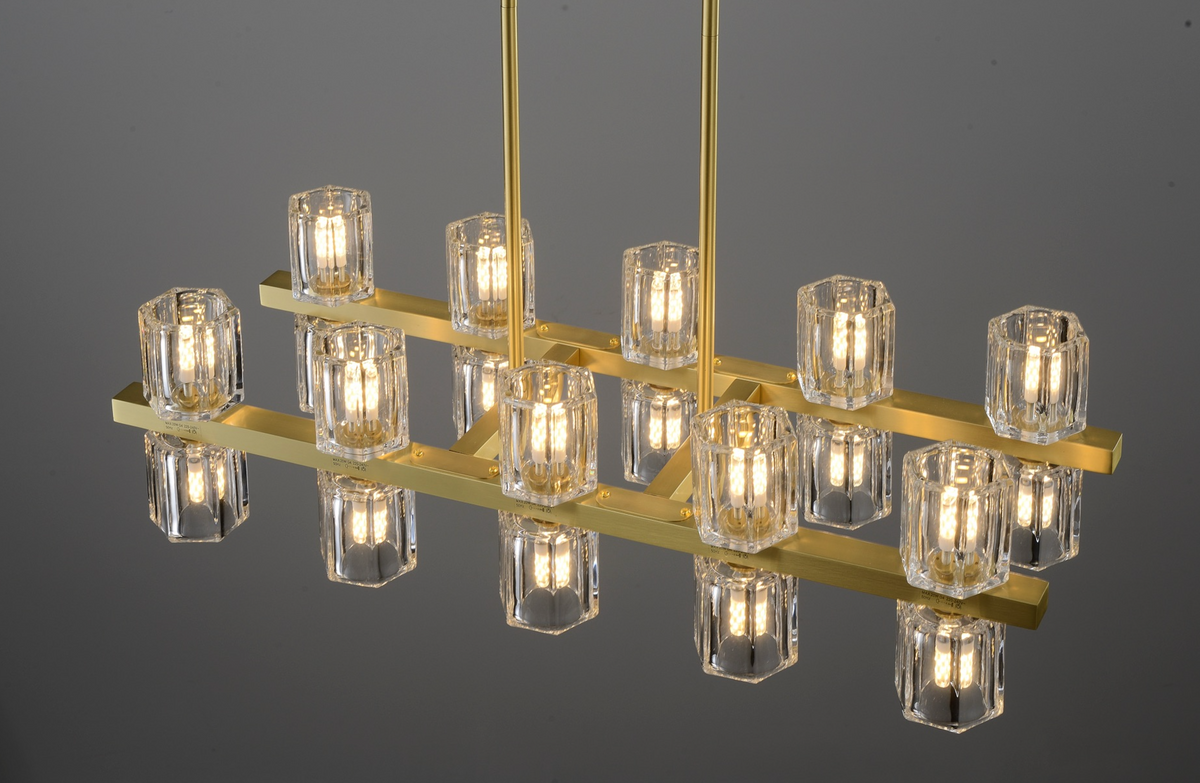 Zensori Aurelia Tiered Glass Block Linear Pendant