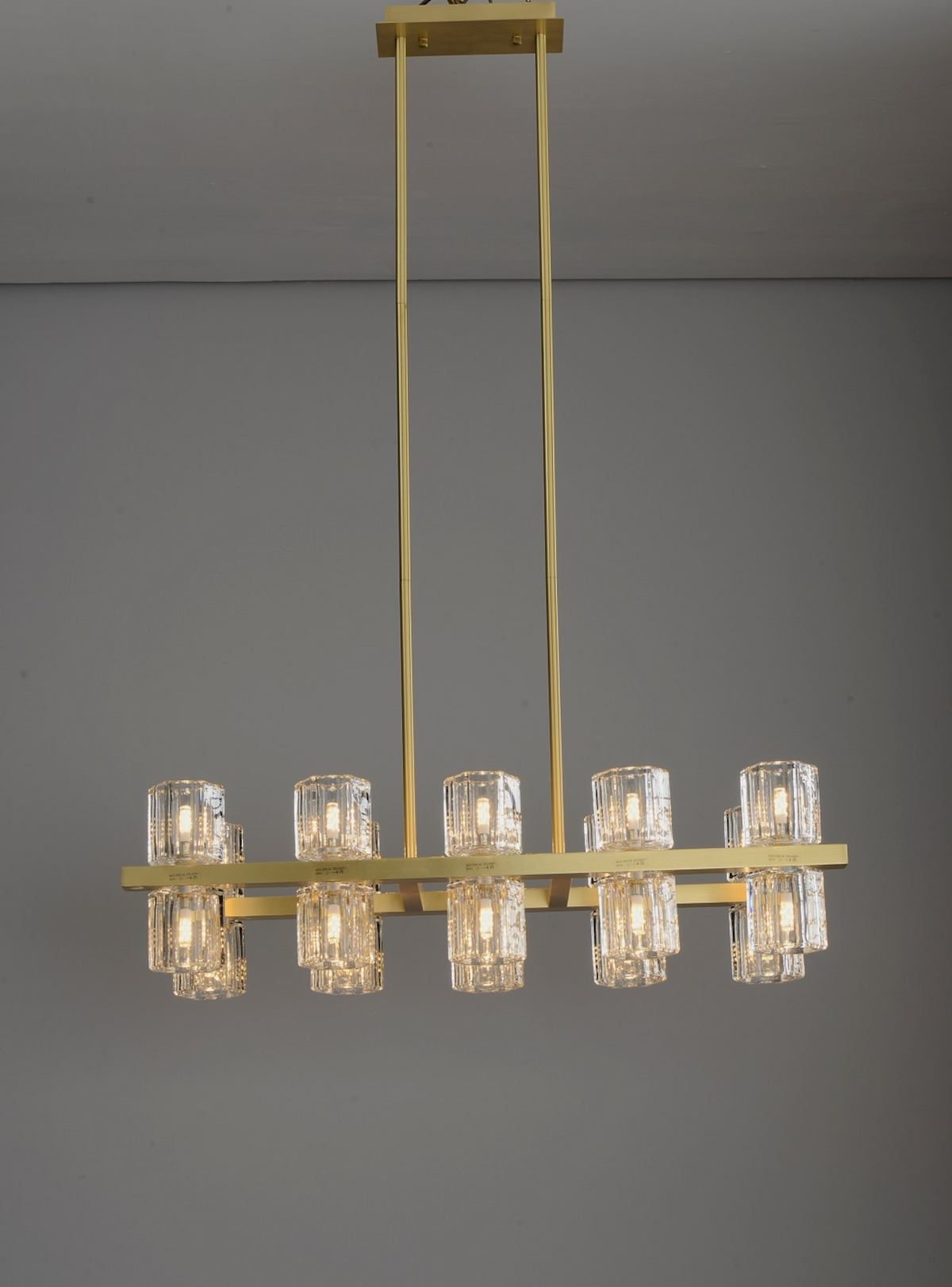Zensori Aurelia Tiered Glass Block Linear Pendant