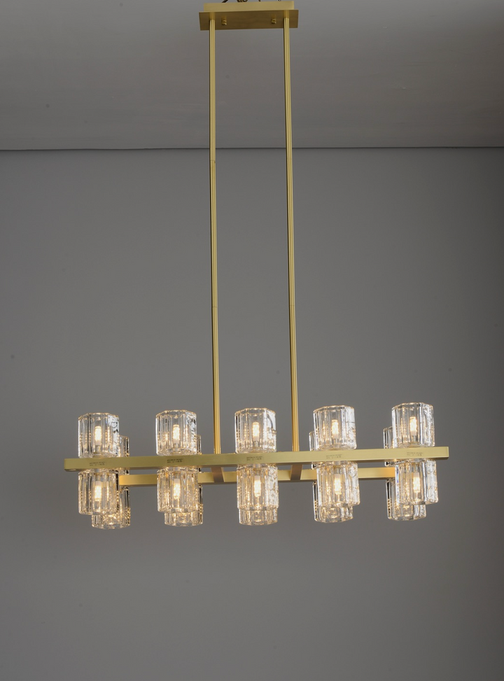 Zensori Aurelia Tiered Glass Block Linear Pendant