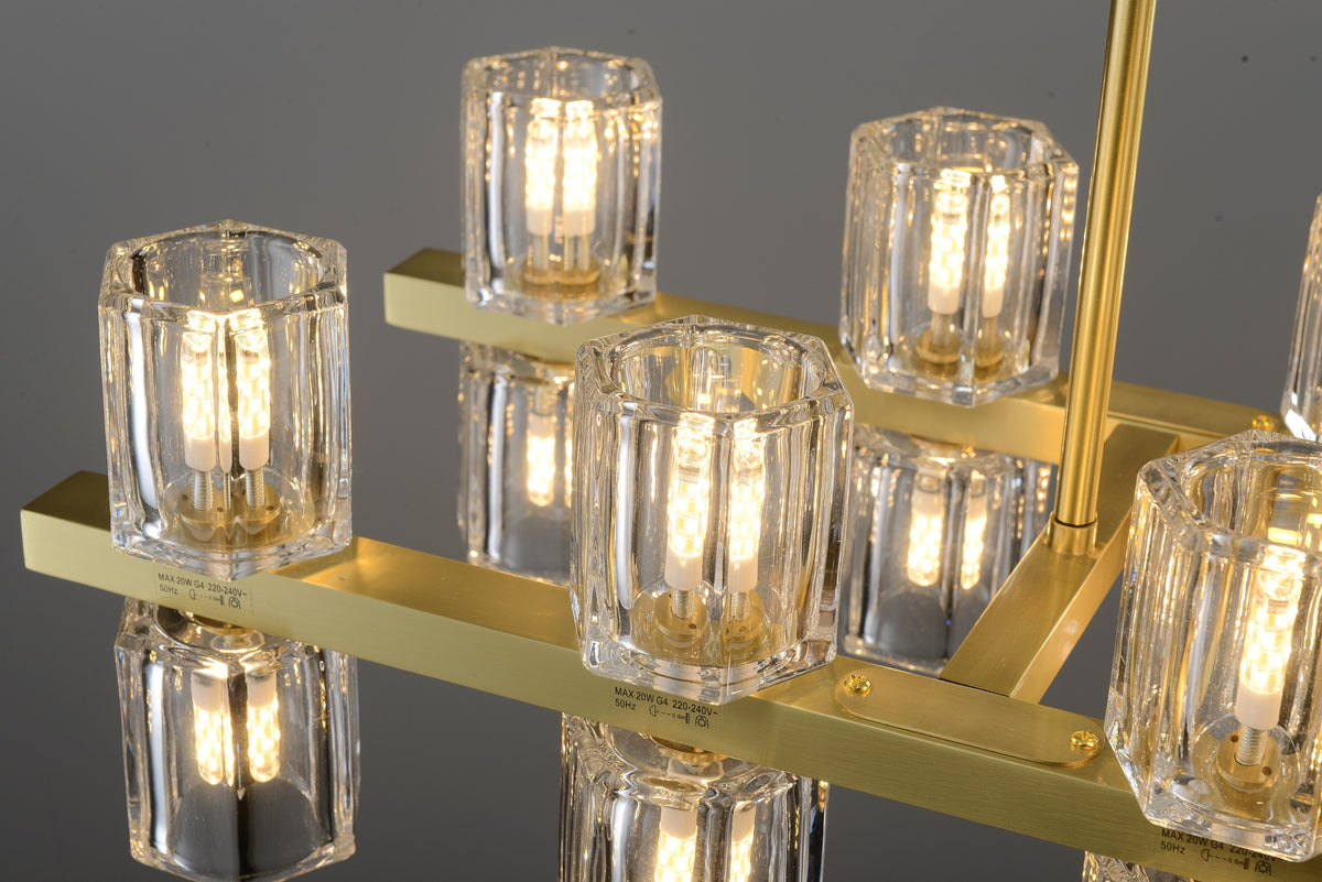 Zensori Aurelia Tiered Glass Block Linear Pendant