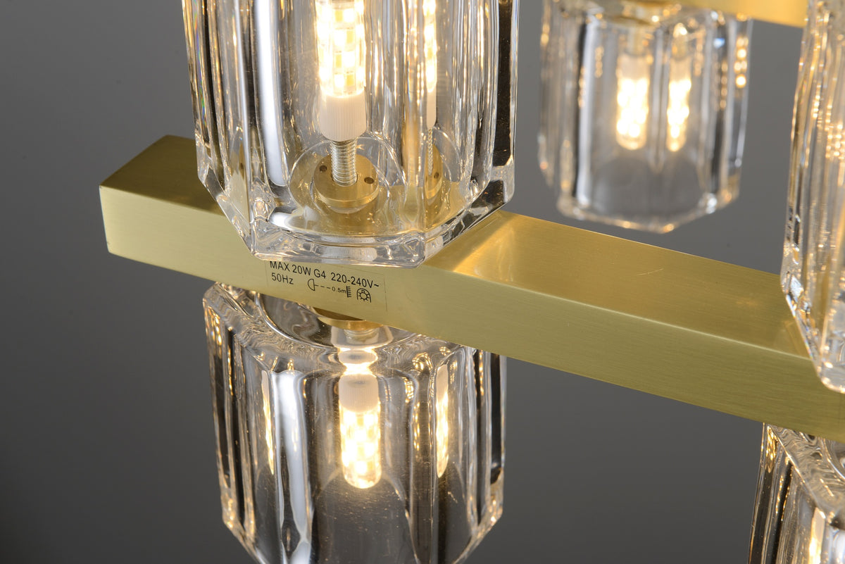 Zensori Aurelia Tiered Glass Block Linear Pendant