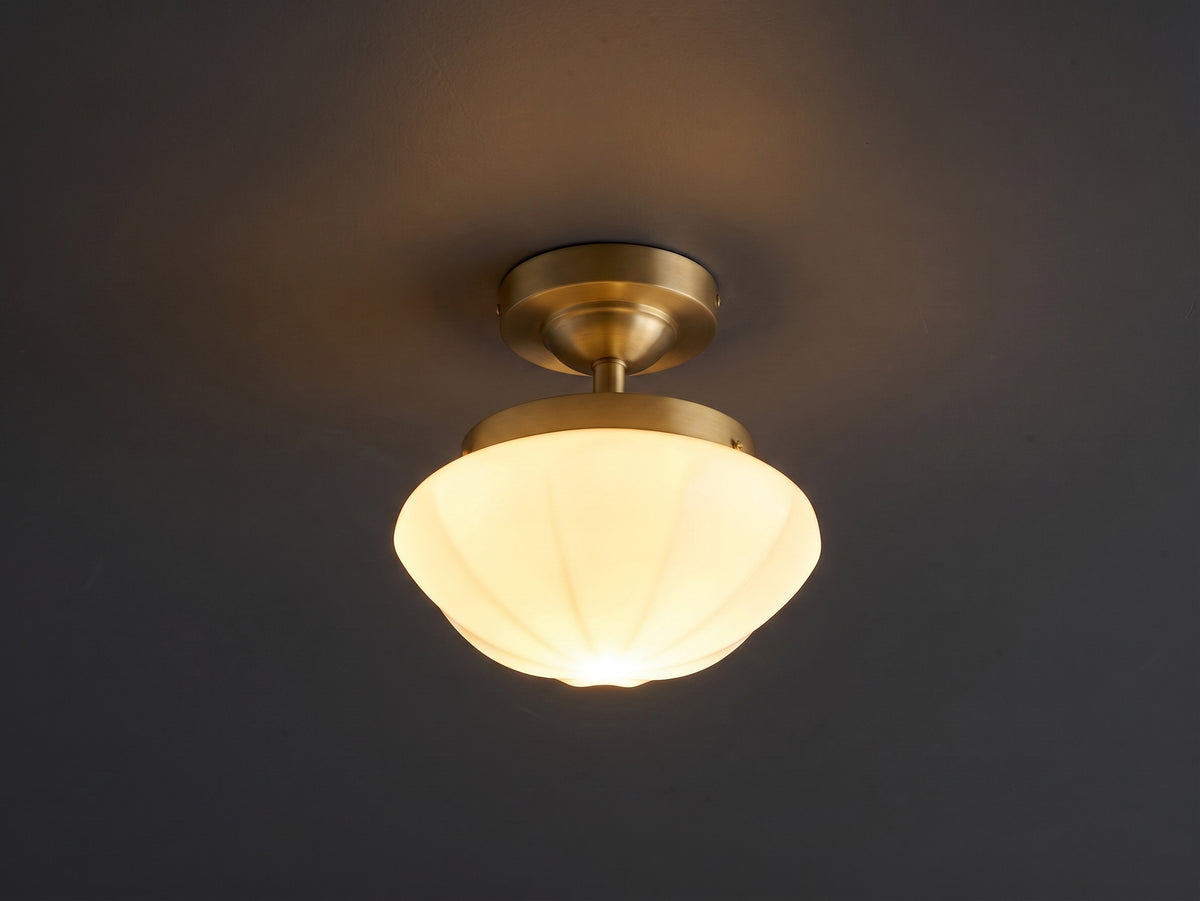 Zensori Classic Schoolhouse Brass Ceiling Light