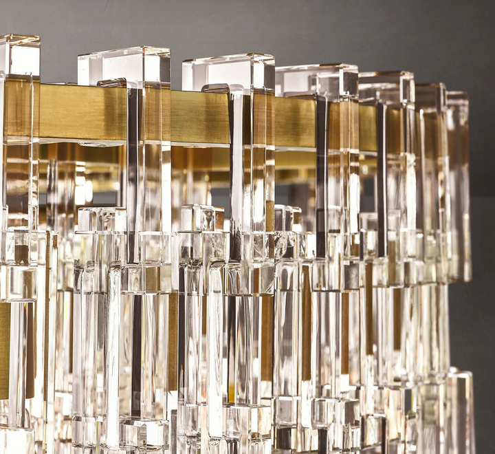 Zensori Crystal Palisade Drum Chandelier
