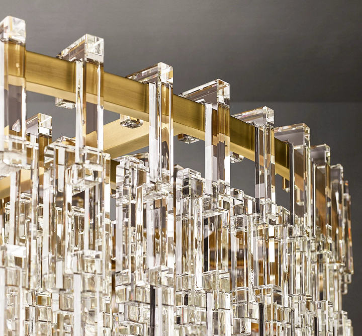 Zensori Crystal Palisade Drum Chandelier