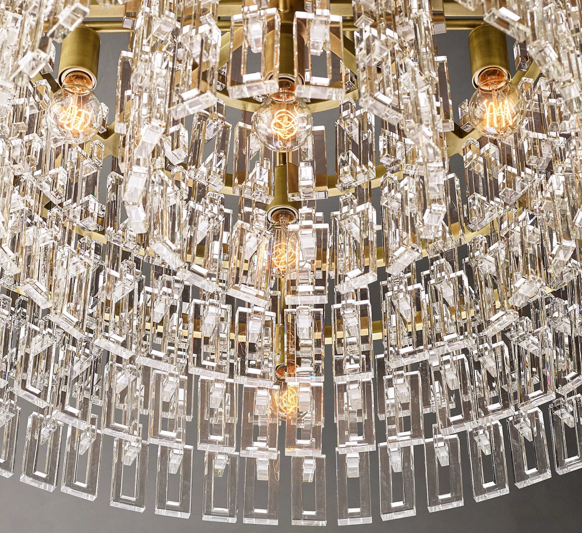 Zensori Crystal Palisade Drum Chandelier