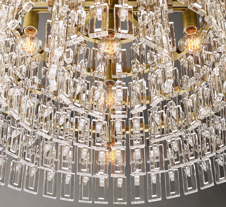 Zensori Crystal Palisade Drum Chandelier