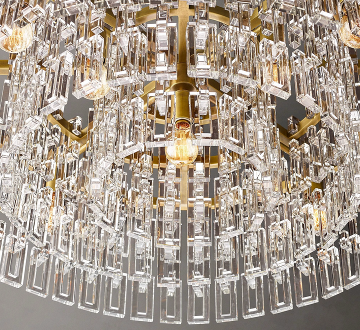 Zensori Crystal Palisade Drum Chandelier