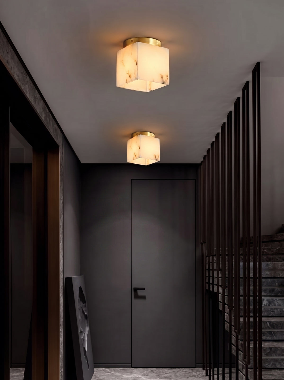 Zensori Cubist Stone Small Ceiling Light
