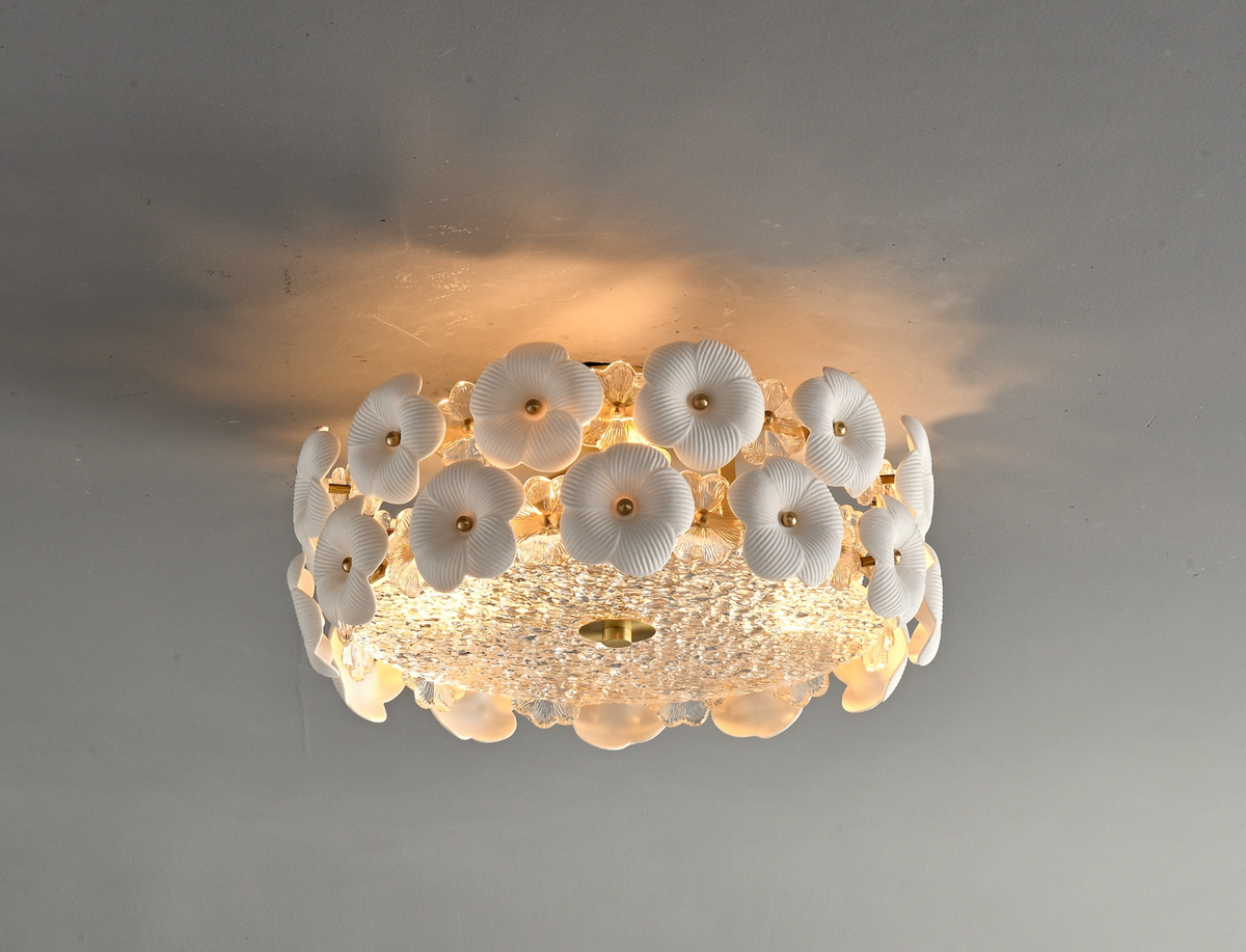 Zensori Floral Cluster Brass Ceiling Light