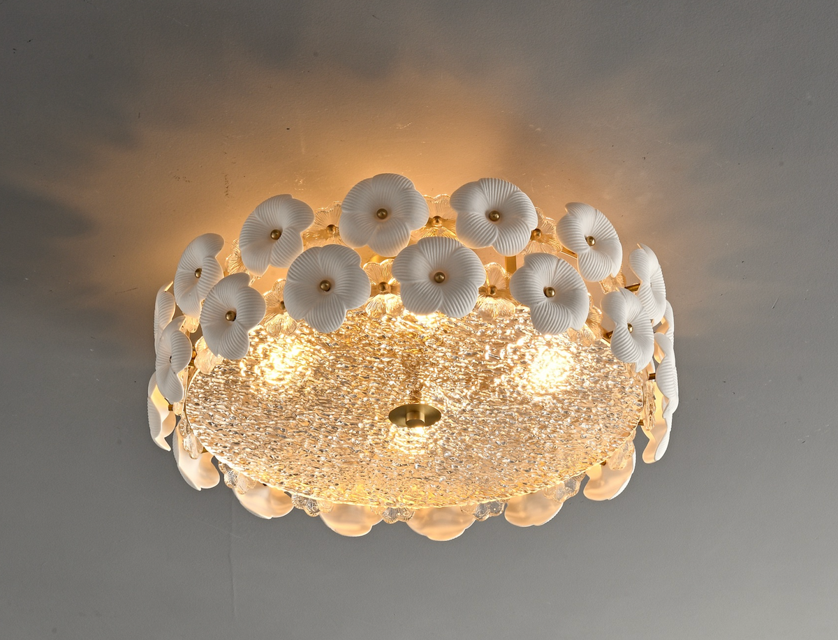 Zensori Floral Cluster Brass Ceiling Light