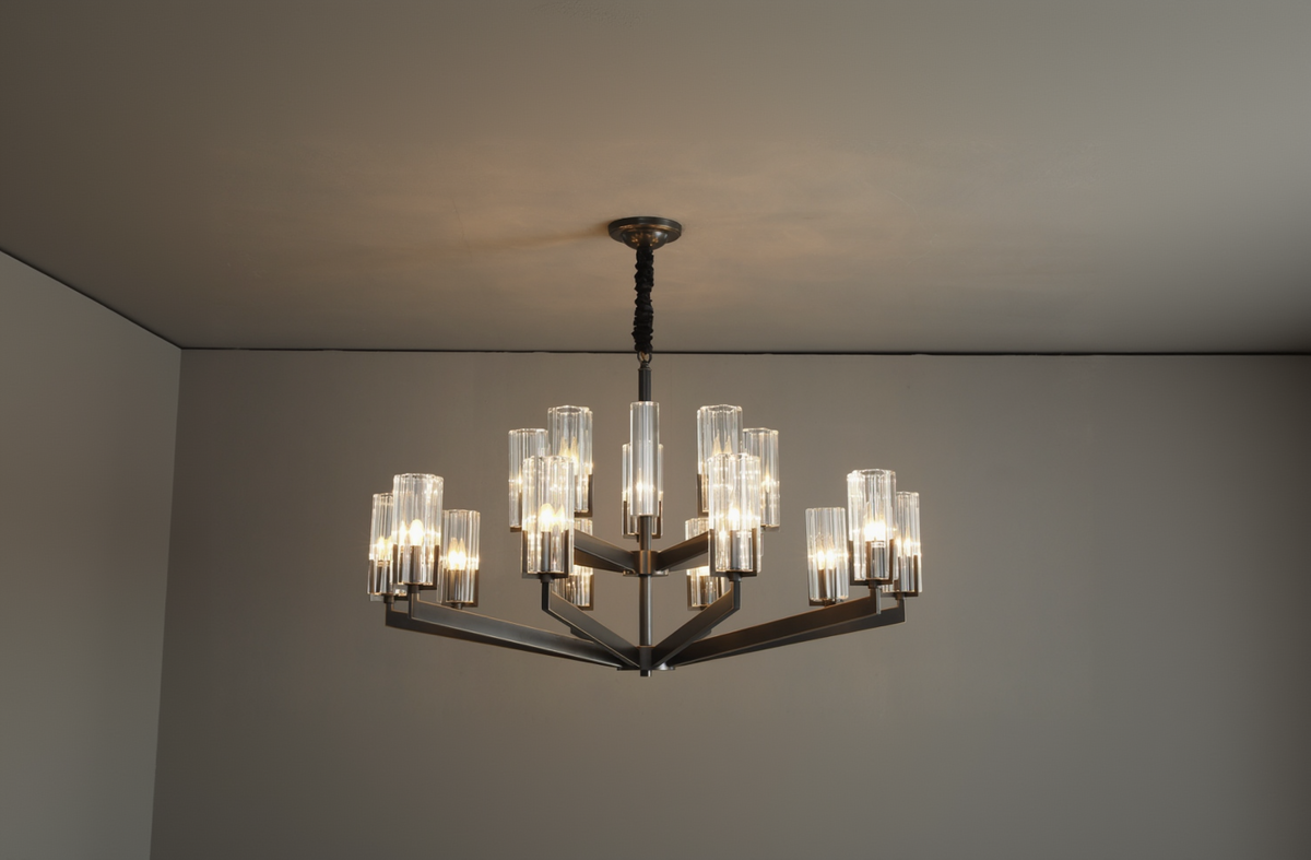 Zensori Fluted Arbor Two-Tier Chandelier