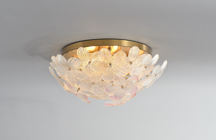 Zensori Frosted Flora Flush Ceiling Light