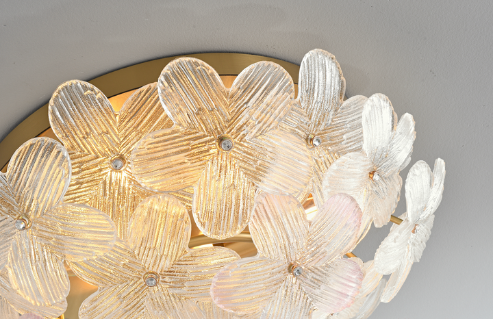 Zensori Frosted Flora Flush Ceiling Light