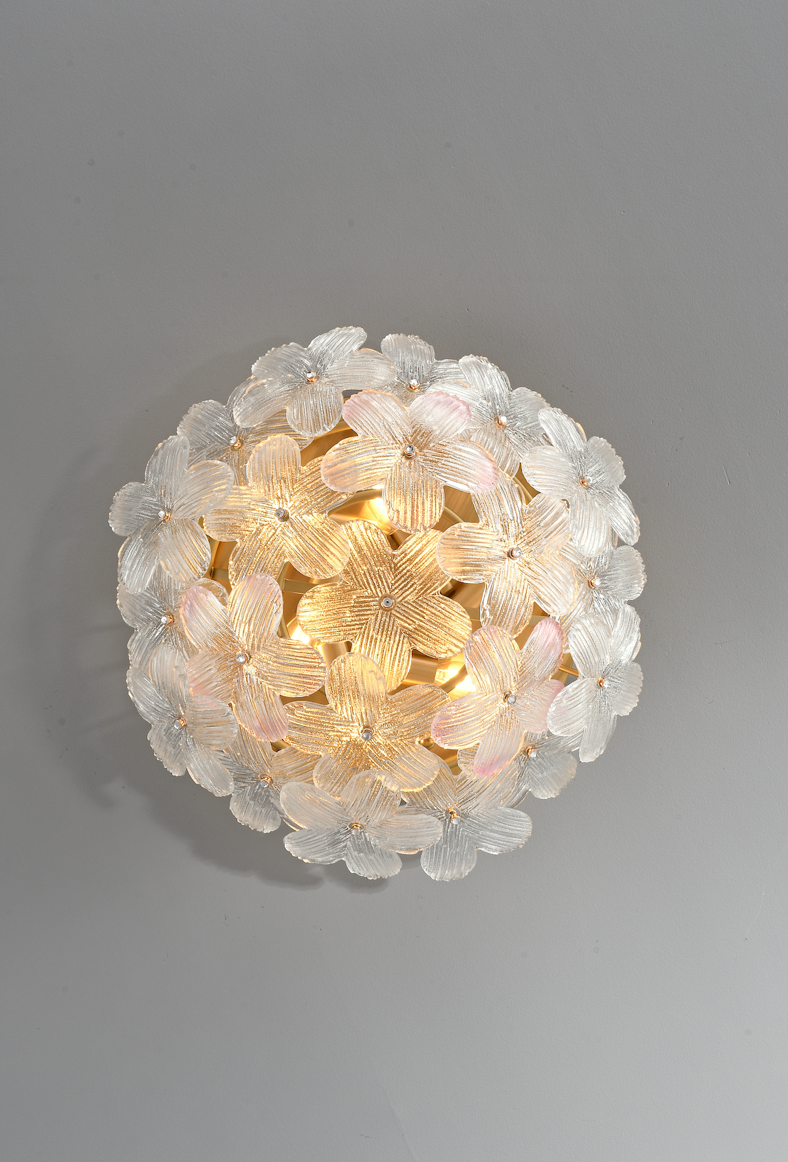 Zensori Frosted Flora Flush Ceiling Light