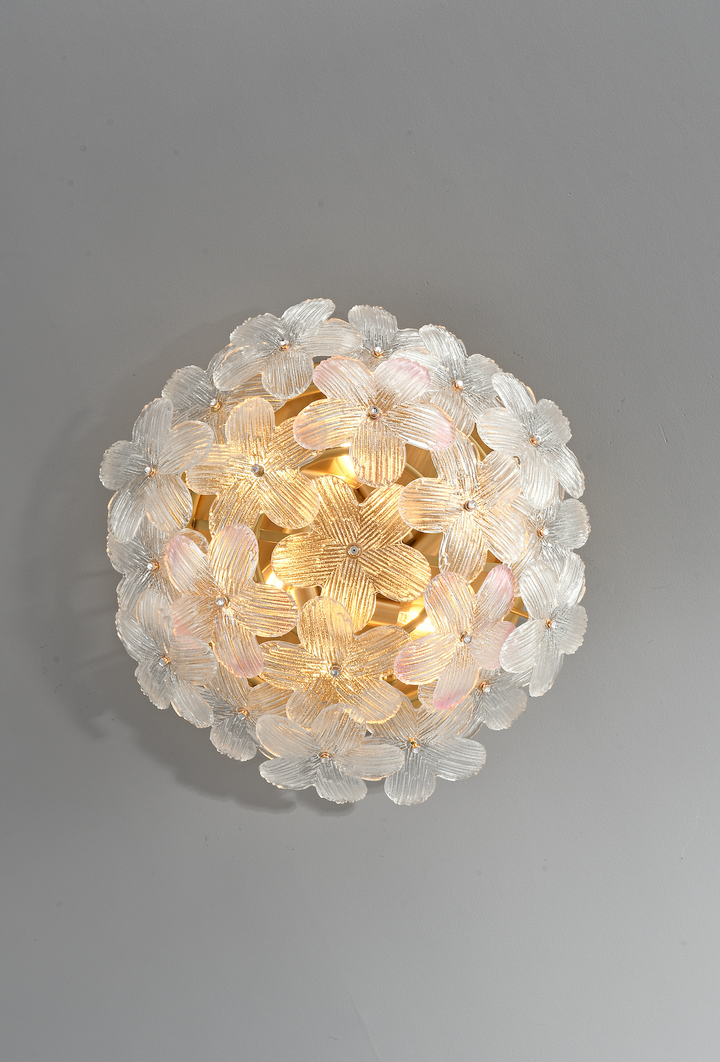 Zensori Frosted Flora Flush Ceiling Light