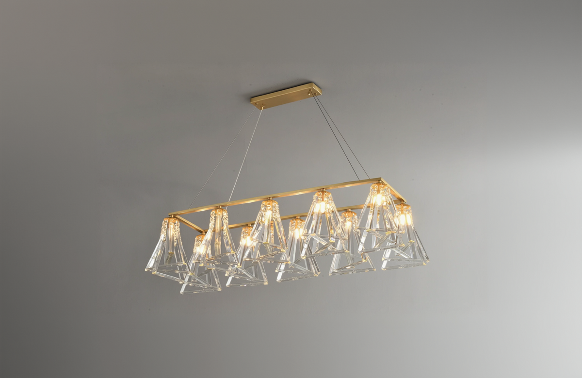 Zensori Gilded Triad Linear Chandelier