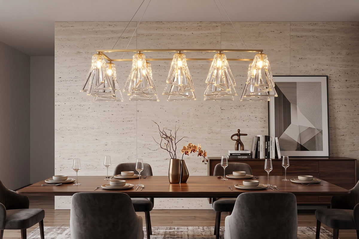 Zensori Gilded Triad Linear Chandelier