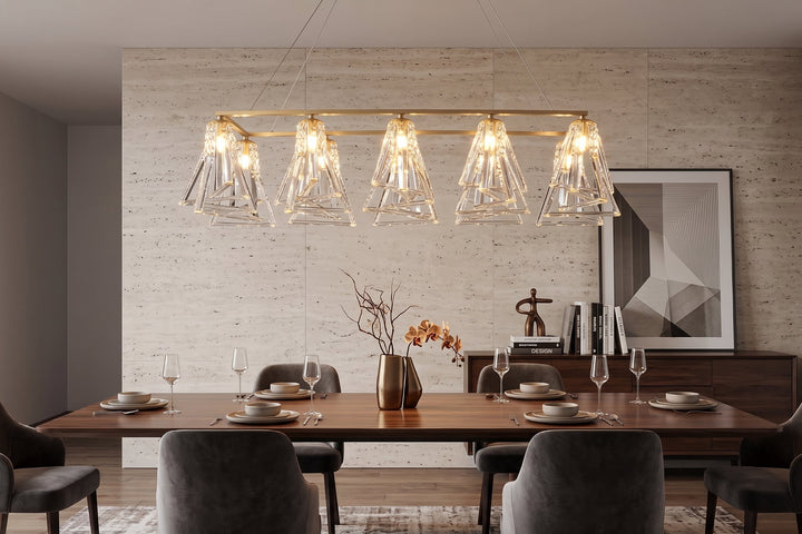 Zensori Gilded Triad Linear Chandelier