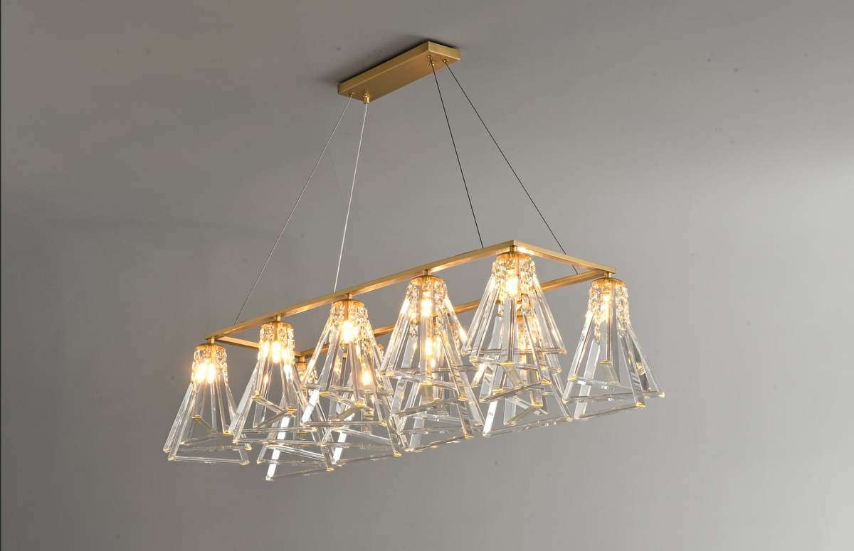 Zensori Gilded Triad Linear Chandelier