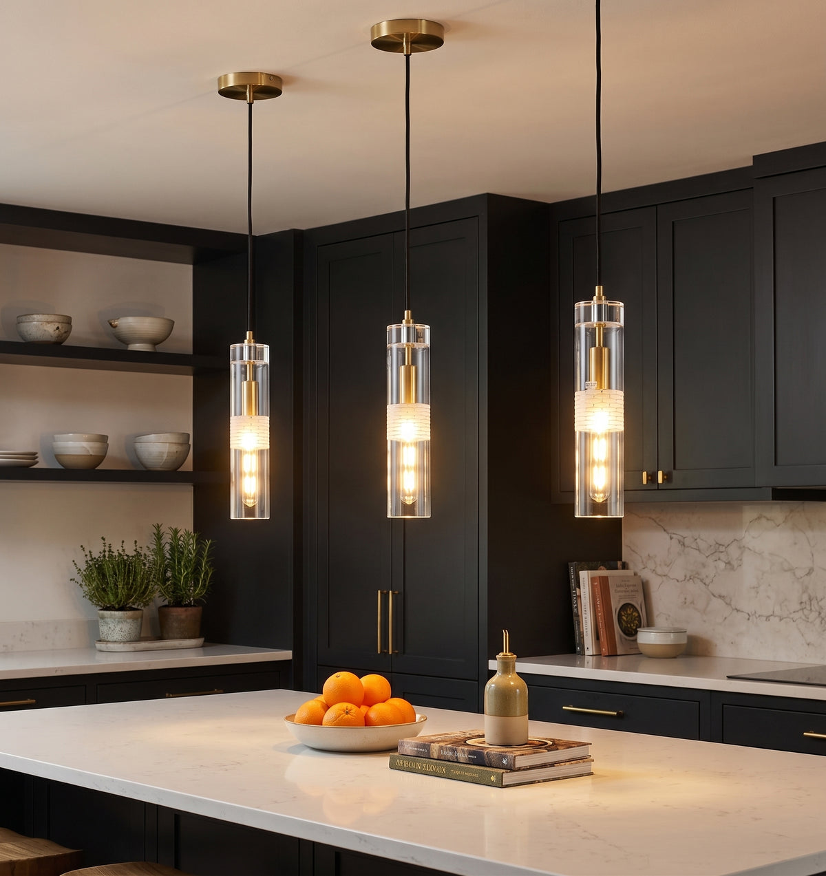 Zensori Lumina Frosted Band Drop Pendant