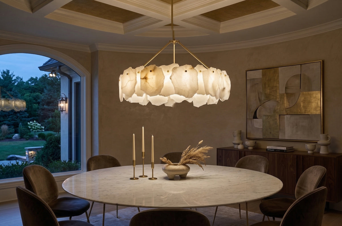 Zensori Luminous Slab Drum Chandelier