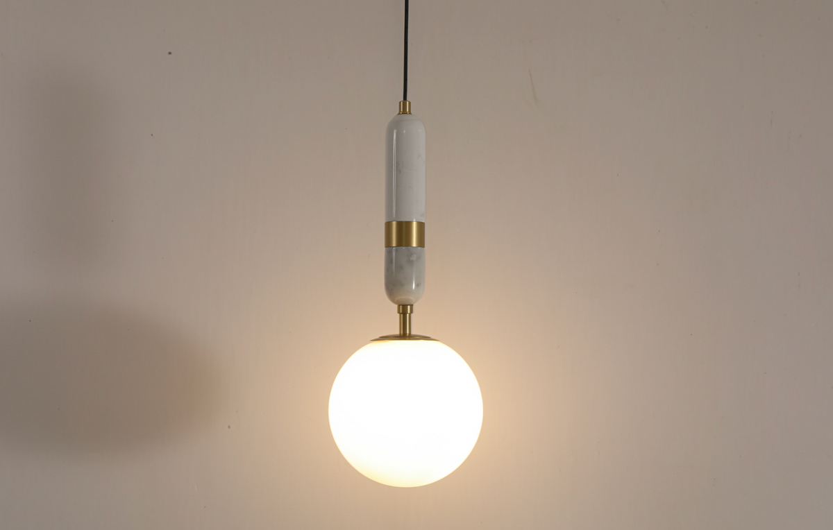 Zensori Marble & Glass Globe Pendant