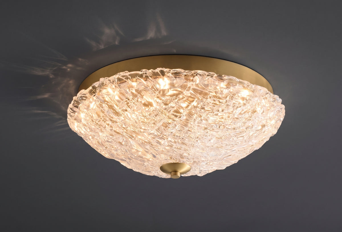 Zensori Mid-Century Ice Glass Ceiling Light