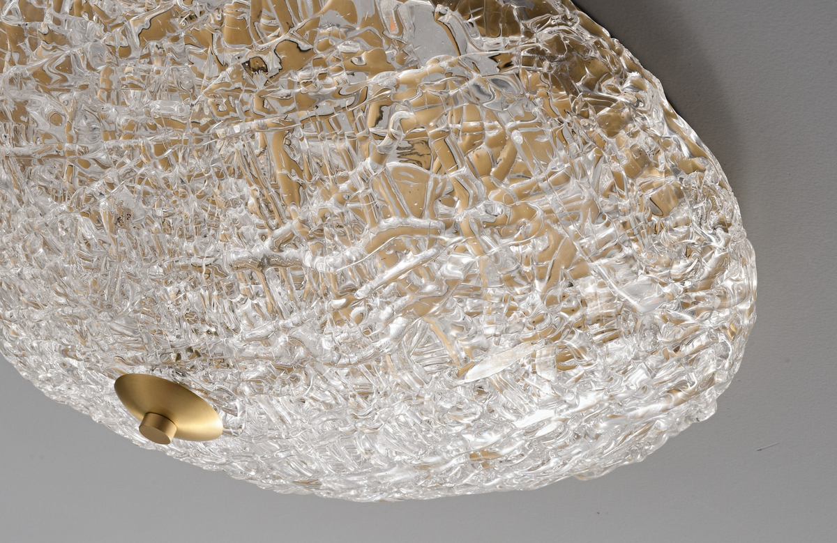Zensori Mid-Century Ice Glass Ceiling Light