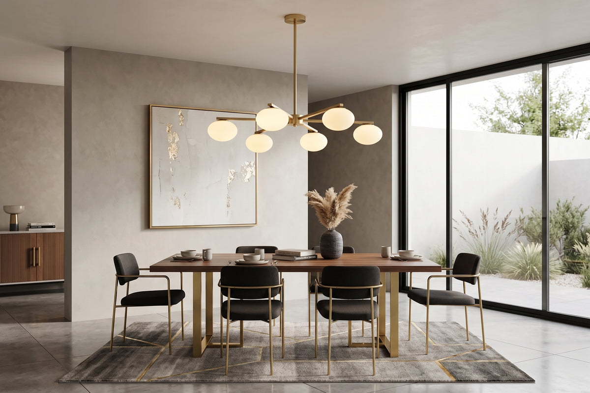 Zensori Modern Brass Starburst Chandelier