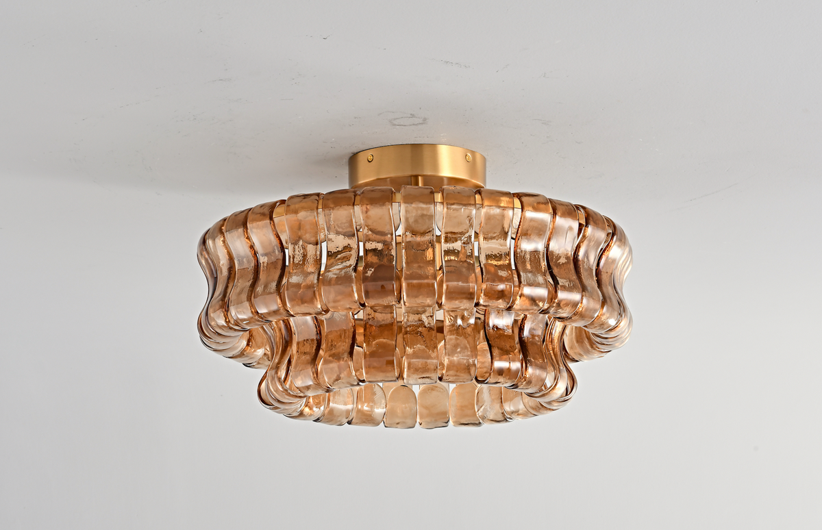 Zensori Orion Amber Glass Ceiling Light