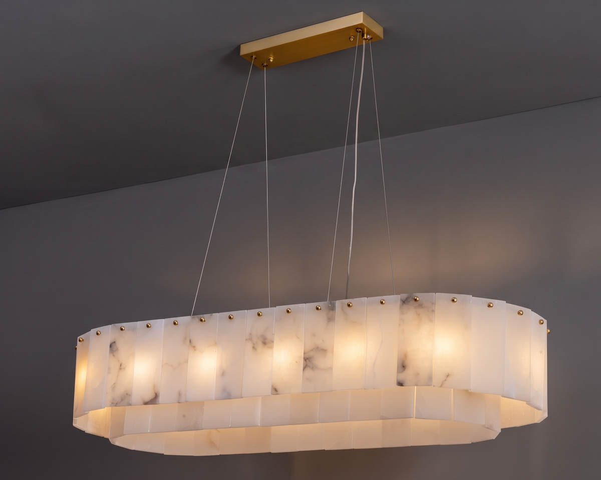 Zensori Riveted Stone Linear Chandelier