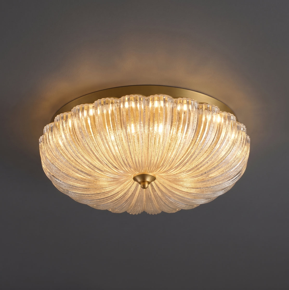 Zensori Scalloped Edge Brass Ceiling Light