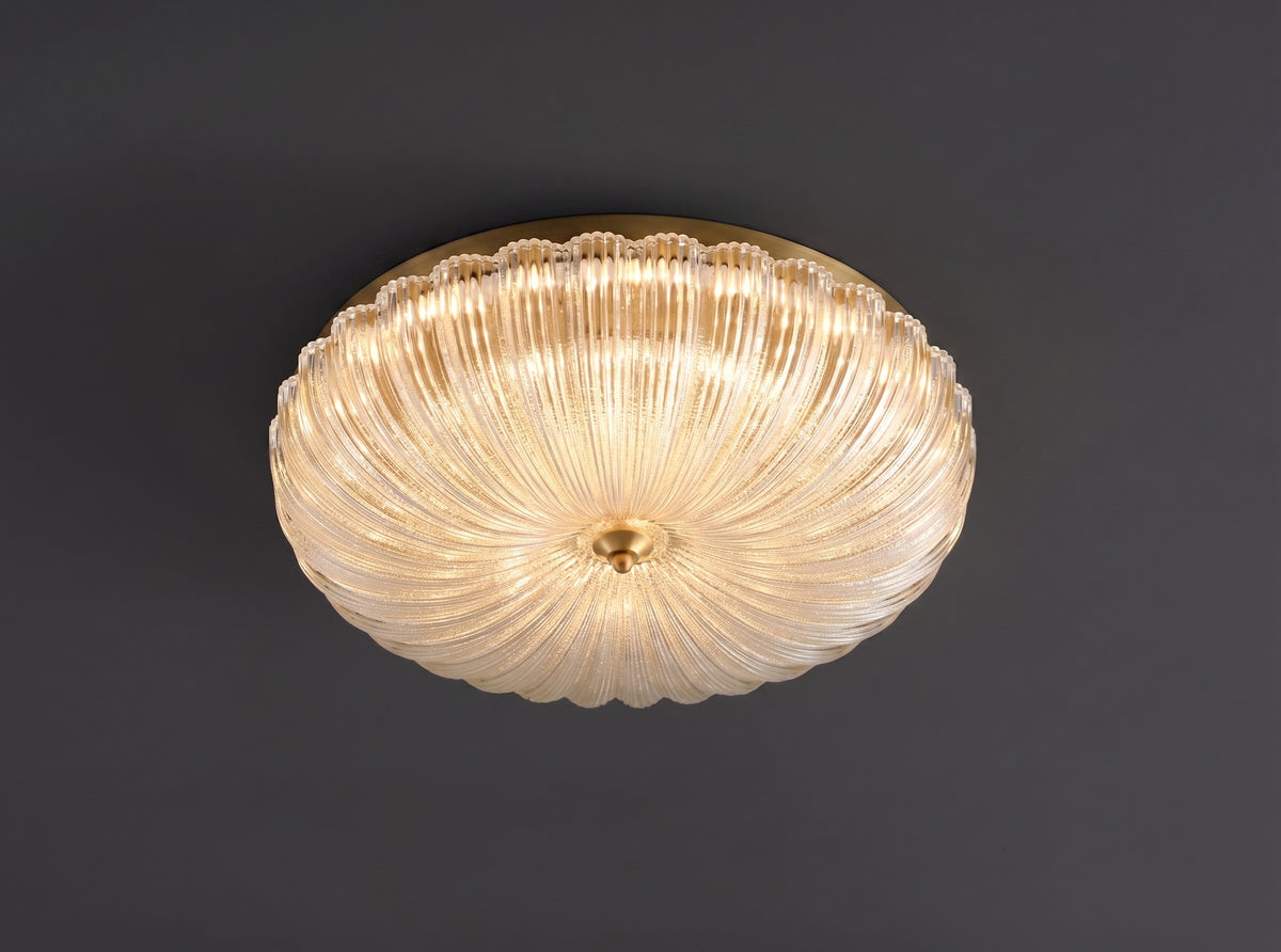 Zensori Scalloped Edge Brass Ceiling Light