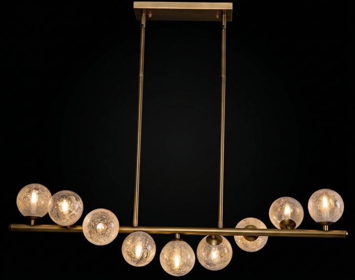 Zensori Seeded Glass Sphere Linear Chandelier
