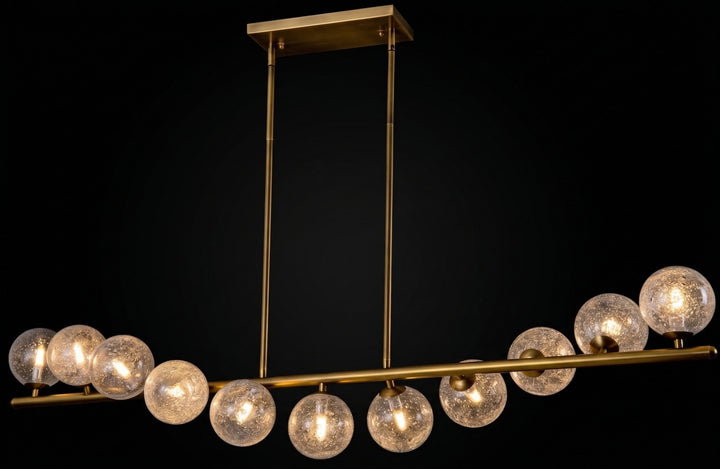 Zensori Seeded Glass Sphere Linear Chandelier