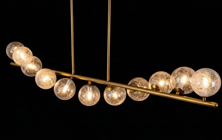 Zensori Seeded Glass Sphere Linear Chandelier