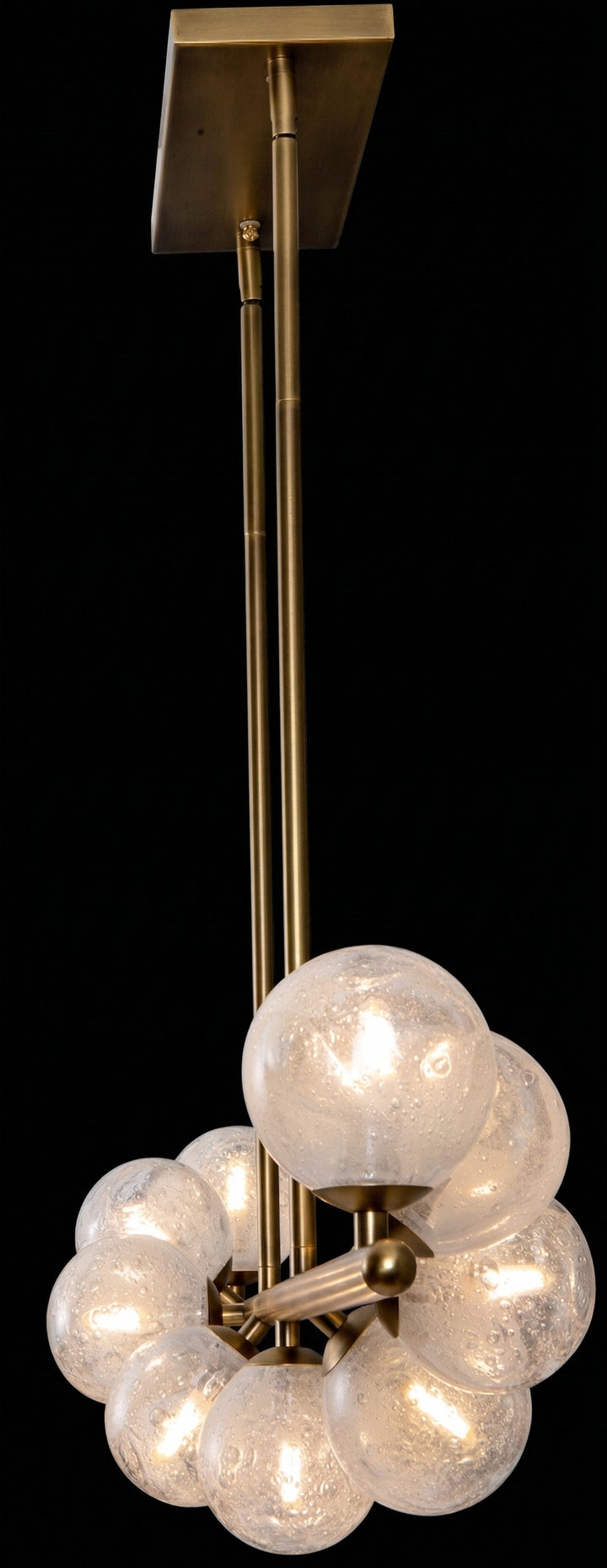 Zensori Seeded Glass Sphere Linear Chandelier