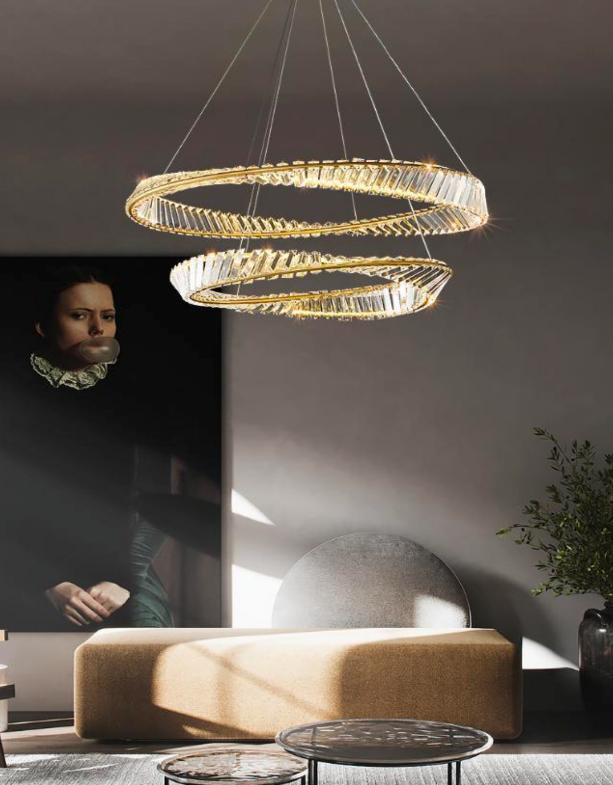Zensori Two-Tier Möbius Crystal Chandelier